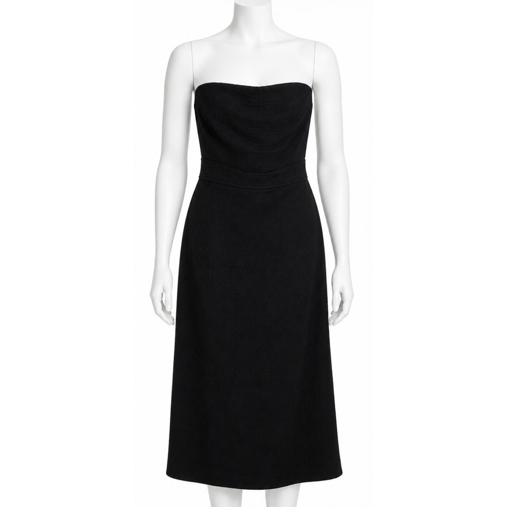 J CREW Women's Wool Strapless Dress Black Size 4 Simple Polished Elegant Chic
